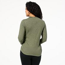 DG2 by Diane Gilman Brushed Knit Crisscross Mock Neck Top