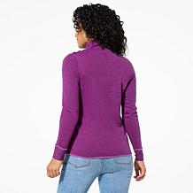 DG2 by
Diane Gilman Brushed Sweater Knit Blanket Stitch Turtleneck Top