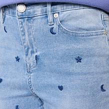 DG2 by Diane Gilman Classic Stretch Mini Embroidered Straight Jean