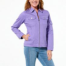 DG2 by Diane Gilman Coolmax® Stretch Denim Jacket with Sleeve Pocket