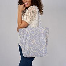 DG2 by Diane Gilman Cord and Sequin Embroidered Twill Tote Bag