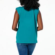 DG2 by Diane Gilman Cotton Jersey Knit Chain Detail Top