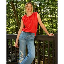 DG2 by Diane Gilman Cotton Jersey Knit Chain Detail Top