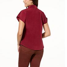 DG2 by Diane Gilman Dolman-Sleeve Collared Top