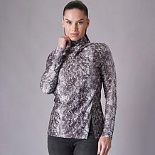 DG2 by Diane Gilman Draped Mock Neck Top