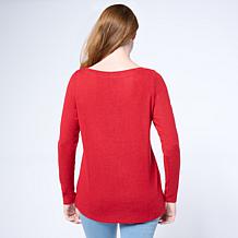 DG2 by Diane Gilman Embellished Boat-Neck Long-Sleeve Top