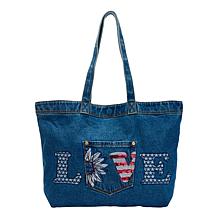 DG2 by Diane Gilman Animal-Printed Denim Tote | HSN