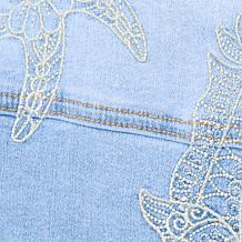 DG2 by Diane Gilman Embroidered Classic Stretch Denim Jacket