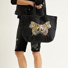 DG2 by Diane Gilman Embroidered Denim Tote Bag