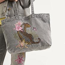 DG2 by Diane Gilman Embroidered Denim Tote Bag