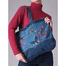 DG2 by Diane Gilman Embroidered Denim Tote Bag