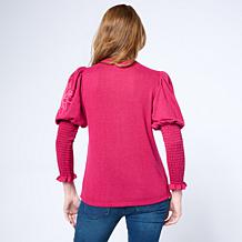 DG2 by Diane Gilman Embroidered Juliette-Sleeve Sweater