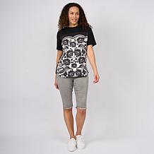 DG2 by Diane Gilman Everyday Jersey Knit Scarf Print Top