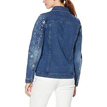 DG2 by Diane Gilman Eyelet Embroidered Denim Jacket