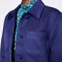 DG2 by Diane Gilman Faux Suede Utility Jacket