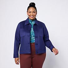 DG2 by Diane Gilman Faux Suede Utility Jacket