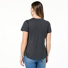 DG2 by Diane Gilman Heart Embellished Short-Sleeve Tee