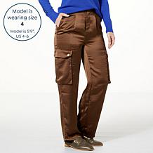 DG2 by Diane Gilman Just Like Silk Wide Leg Cargo Trouser