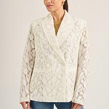 DG2 by Diane Gilman Lace Peak Lapel Blazer