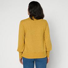 DG2 by Diane Gilman Lantern Sleeve Mock Neck Top