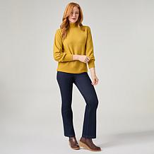 DG2 by Diane Gilman Lantern Sleeve Mock Neck Top