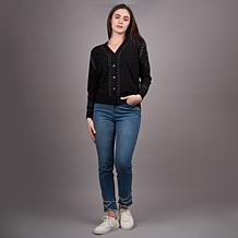 DG2 by Diane Gilman Legacy Stretch Fringe Petal Hem Skinny Ankle Jean