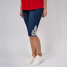 DG2 by Diane Gilman Legacy Stretch Lace Detail Pull-On Bermuda Shorts