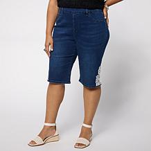 DG2 by Diane Gilman Legacy Stretch Lace Detail Pull-On Bermuda Shorts