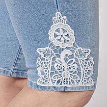 DG2 by Diane Gilman Legacy Stretch Lace Detail Pull-On Bermuda Shorts