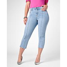 DG2 by Diane Gilman Legacy Stretch Paneled Straight Leg Crop Jean