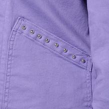 DG2 by Diane Gilman Legacy Stretch Rhinestone Pocket Zip Up Jacket