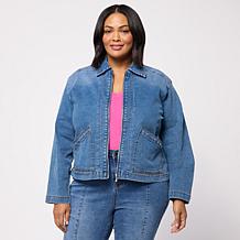 DG2 by Diane Gilman Legacy Stretch Stud Pocket Zip-Up Jacket