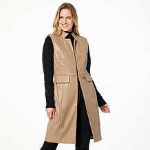 DG2 by Diane Gilman Long Faux Leather Vest