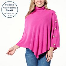 DG2 by Diane Gilman Lux Touch Sweater Knit Turtleneck Cape