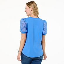 DG2 by
Diane Gilman Mixed Media Puff Sleeve Top