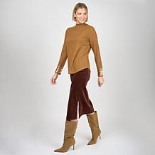 DG2 by Diane Gilman Mock-Neck Embellished Sleeve Knit Top
