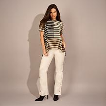 DG2 by Diane Gilman Multi-Stripe Rib Knit Tunic