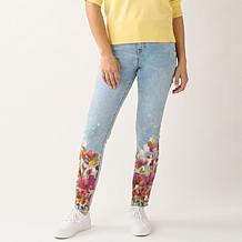 DG2 by Diane Gilman New Classic Stretch Denim Embellished Skinny Jean