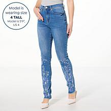 DG2 by Diane Gilman New Classic Stretch Denim Embellished Skinny Jean