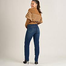 DG2 by Diane Gilman New Classic Stretch Denim Seamed Straight Leg Jean