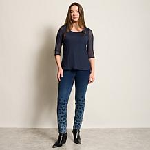 DG2 by Diane Gilman New Classic Stretch Denim Shadow Print Skinny Jean