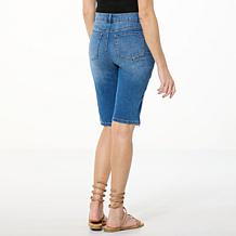 DG2 by Diane Gilman New Classic Stretch Denim Side Fray Bermuda Short