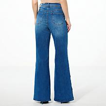 DG2 by Diane Gilman New Classic Stretch Denim Side Snap Wide-Leg Jean
