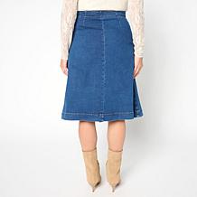DG2 by Diane Gilman New Classic Stretch Denim Wrap Skirt