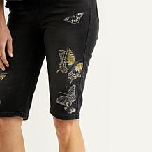 DG2 by Diane Gilman New Classic Stretch Embroidered Bermuda Short