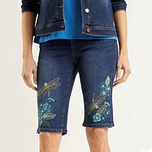 DG2 by Diane Gilman New Classic Stretch Embroidered Bermuda Short