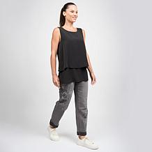 DG2 by Diane Gilman New Classic Stretch Embroidered Girlfriend Jean