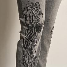 DG2 by Diane Gilman New Classic Stretch Embroidered Straight-Leg Jean