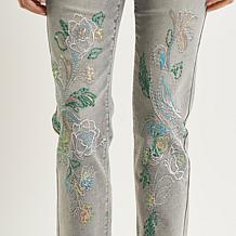 DG2 by Diane Gilman New Classic Stretch Embroidered Straight-Leg Jean