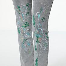 DG2 by Diane Gilman New Classic Stretch Embroidered Straight-Leg Jean